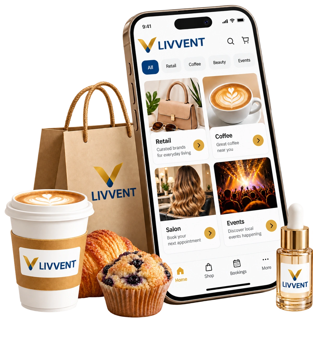 Customer using Livvent mobile ordering