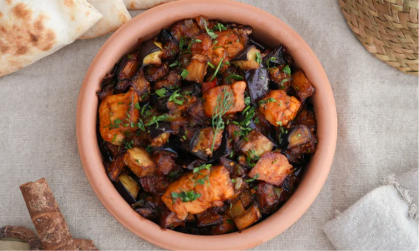 Halloumi and Aubergine Hamsa