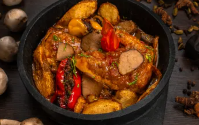 Chicken with desert truffles